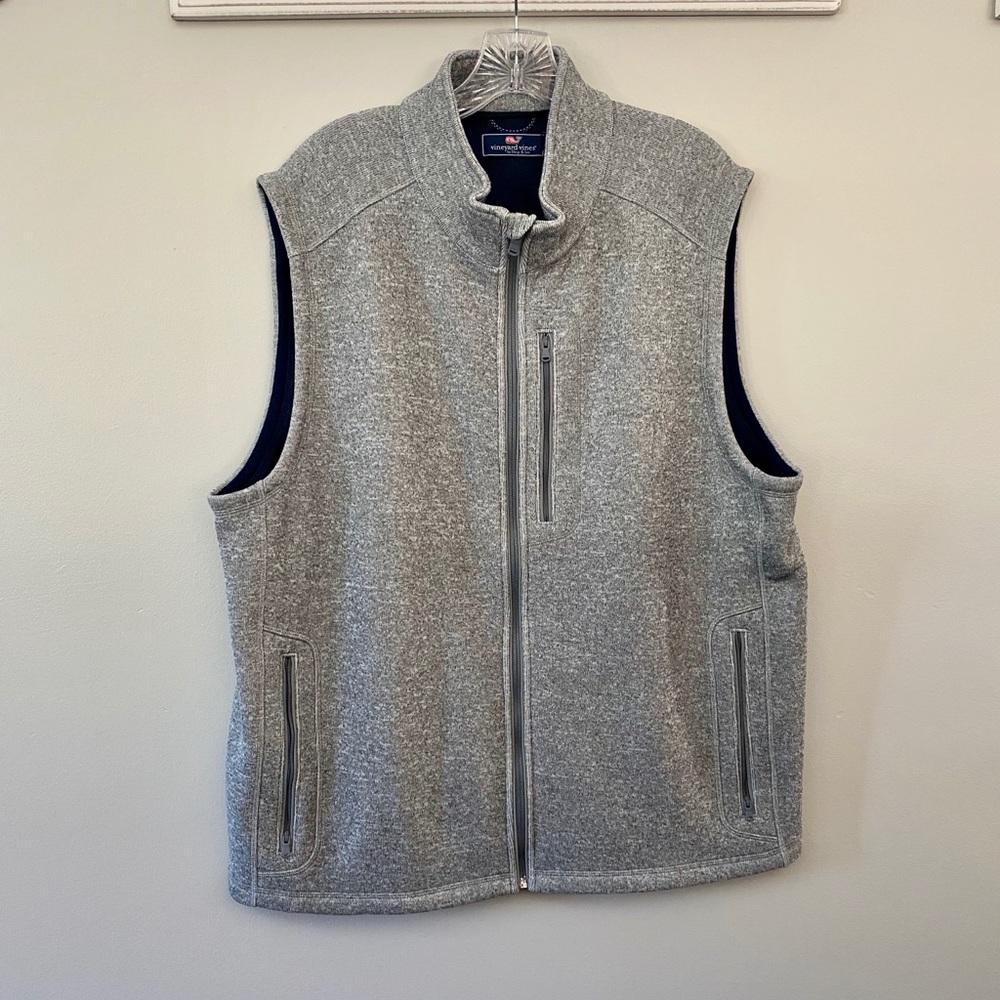 Vineyard Vines Sweater Fleece Vest Gray XL